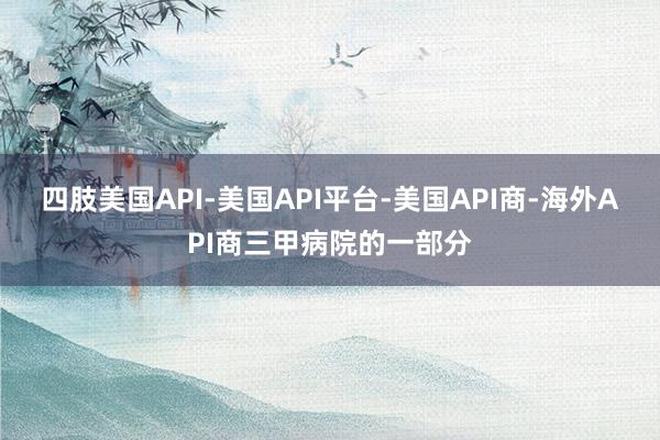 四肢美国API-美国API平台-美国API商-海外API商三甲病院的一部分